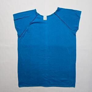 Vintage Lexington Blank Shirt Raglan Cap Sleeve Blue USA Made M Warm Up Tee 80s